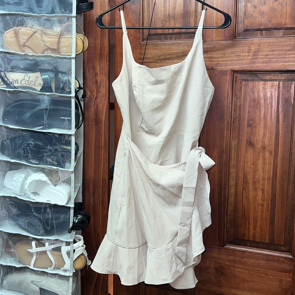 Peach wrap dress